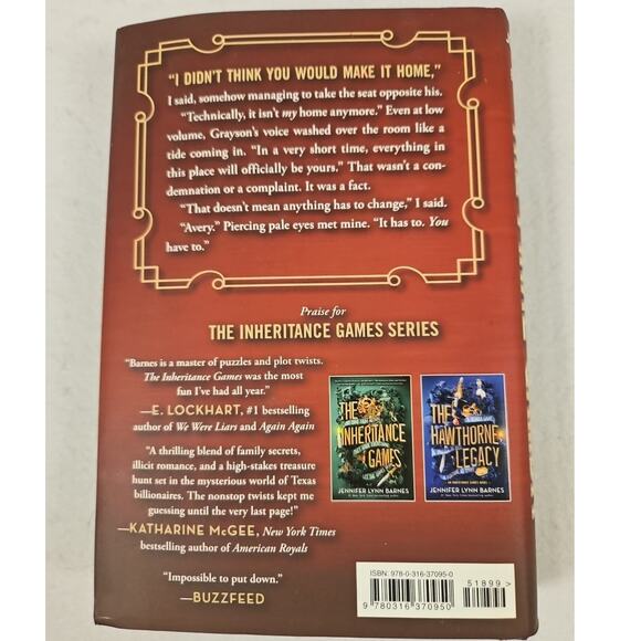 The Final Gambit Book 3 The Inheritance Games Hardcover Jennifer Lynn Barnes NEW - Picture 3 of 6
